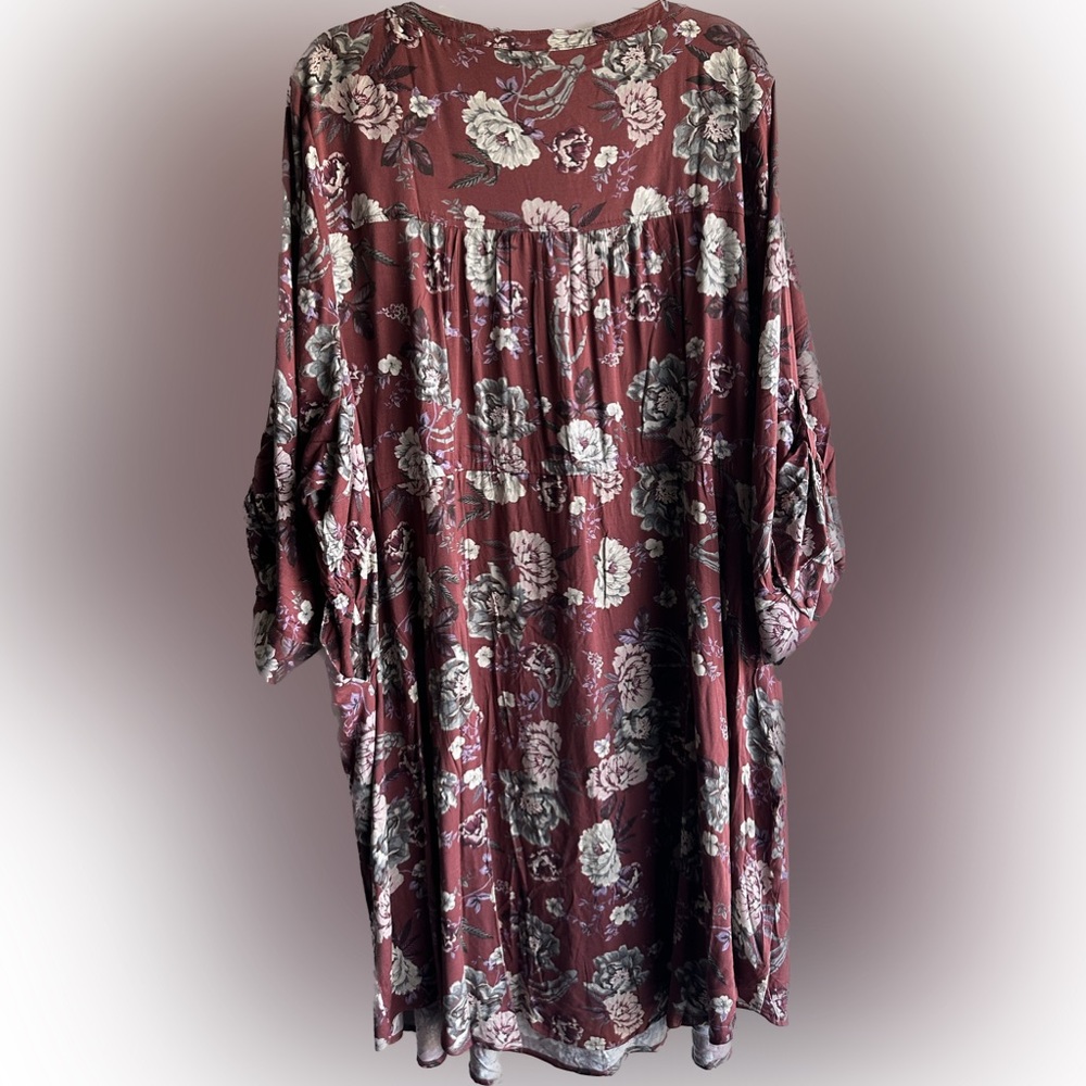 TORRID - Mini Challis Zip-Front Shirt Dress - Skulls & Florals - Plus Size 6X - Picture 4 of 10